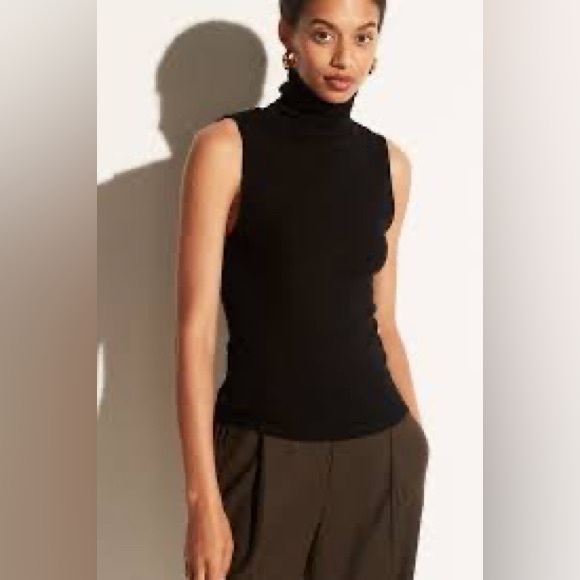 Babaton Tops - Babaton sleeveless black washable rayon contour turtleneck top size S